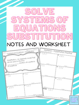 Preview of Solving Systems of Linear Equations By Substitution