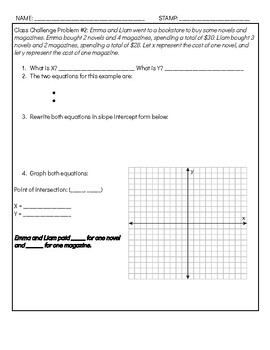 Preview of Solving Systems of Linear Equations: Exit Ticket: Graphing and Substitution