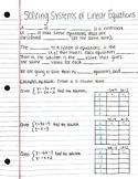 Solving Systems of Linear Equations Guided Notes