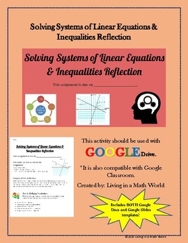 Preview of Solving Systems of Linear Equations & Inequalities Reflection