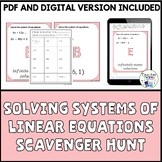 Solving Systems of Linear Equations Scavenger Hunt