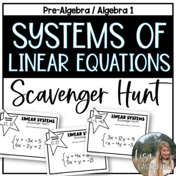 Preview of Solving Systems of Linear Equations - Scavenger Hunt Activity