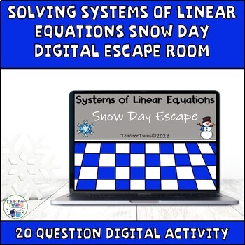 Preview of Solving Systems of Linear Equations Snow Day Digital Escape Room
