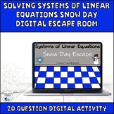 Solving Systems of Linear Equations Snow Day Digital Escape Room