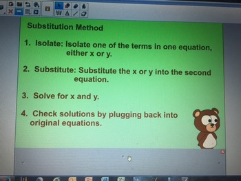Preview of Solving Systems of Linear Equations Using Substitution