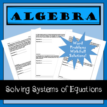 Preview of Solving Systems of Linear Equations - Word Problems & Solutions