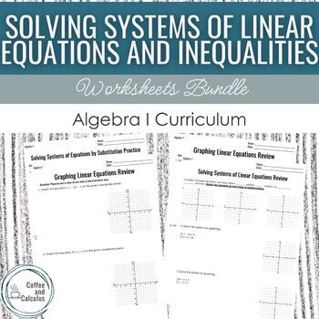 Preview of Solving Systems of Linear Equations and Inequalities Worksheet Bundle