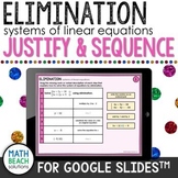 Solving Systems of Linear Equations by Elimination Activit