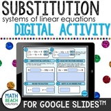 Solving Systems of Linear Equations by Substitution Activi