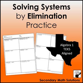 Preview of Solving Systems by Elimination Practice