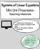 Solving Systems of Linear Equations mini unit