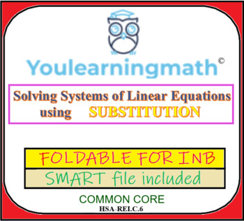 Preview of Solving Systems of Linear Equations using the Substitution Method: Foldable  INB