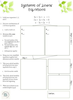 Preview of Solving Systems of Linear Equations with Three Unknowns