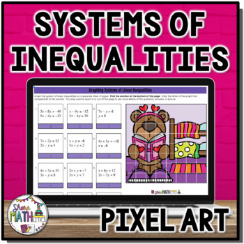 Preview of Solving Systems of Linear Inequalities Digital Pixel Art Activity