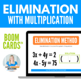 Solving Systems by Elimination Boom Cards™ with Multiplica