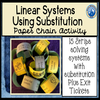 Preview of Solving Systems with Substitution Paper Chain Activity