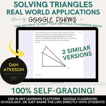 Preview of Solving Triangles Real World Applications ｜ With 2 Trigonometry Google Forms™