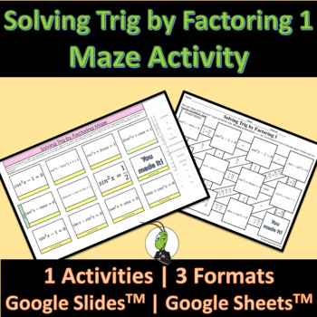Preview of Solving Trig Equations Factoring Maze Activity | Google and Printable | Digital