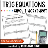 Solving Trig Equations Self-Checking Circuit Worksheet Activity