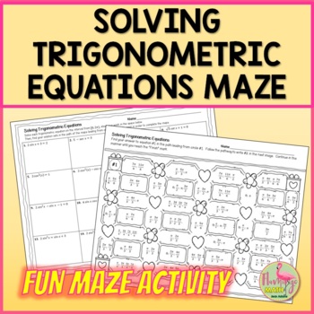 Preview of Solving Trigonometric Equations Maze