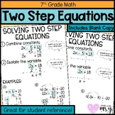 Solving Two Step Equation Anchor Chart