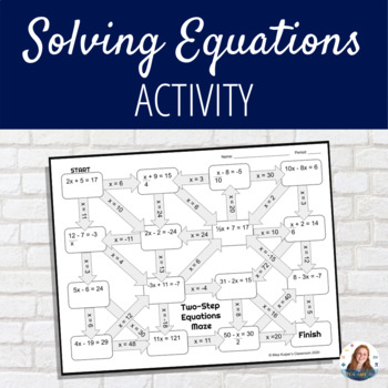 Preview of Solving Two-Step Equation Maze Activity