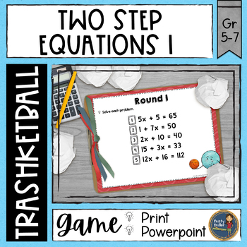 Preview of Solving Two Step Equations 1 Trashketball Math Game