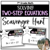 Solving Two Step Equations Scavenger Hunt for 7th Grade Math