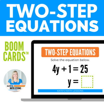 Preview of Solving Two Step Equations Boom Cards™ Digital Activity