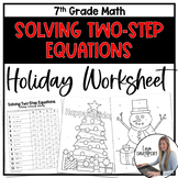 Solving Two Step Equations Christmas Coloring Activity