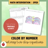 Solving Two Step Equations Color by Number