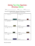 Christmas Two-Step Equations Color by Number