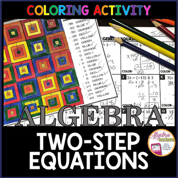 Preview of Solving Two Step Equations Coloring Activity