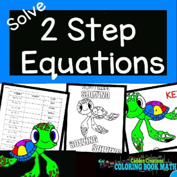 Preview of Solving Two Step Equations Coloring Book Math
