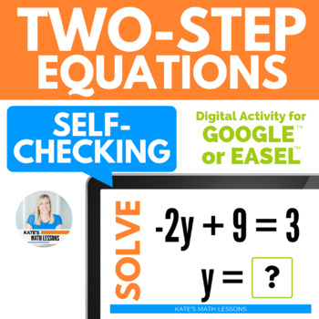 Preview of Solving Two Step Equations Digital Activity for Google or Easel