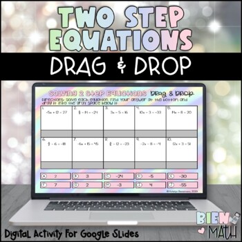 Preview of Solving Two Step Equations Digital Drag & Drop for Google Slides