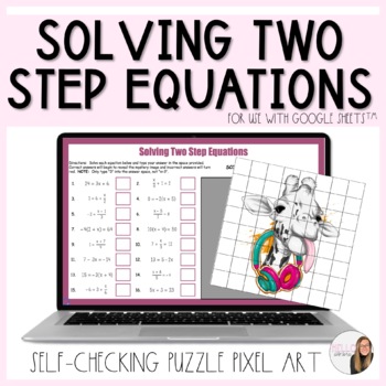 Preview of Solving Two Step Equations Digital Mystery Puzzle Activity