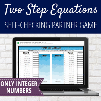 Preview of Solving Two Step Equations Digital Partner Activity