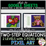 VALENTINES DAY Solving Two Step Equations Pixel Art Math |