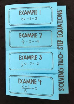 Preview of Solving Two Step Equations - Editable Foldable