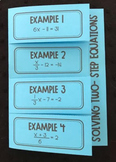 Solving Two Step Equations - Editable Foldable