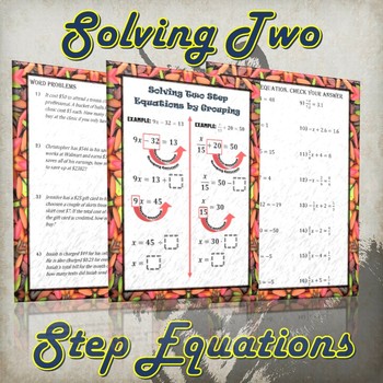 Preview of Solving Two Step Equations (Guided Notes and Practice)