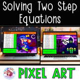 Solving Two Step Equations Halloween Math Pixel Art | Goog