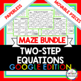 Solving Two-Step Equations Maze Digital Activity Bundle for Distance Learning