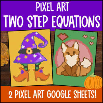 Preview of Solving Two Step Equations Pixel Art | Integers & Decimals | Google Sheets