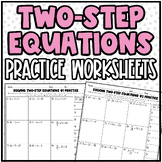 Solving Two-Step Equations | Practice Worksheet or Homework
