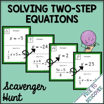 Preview of Solving Two Step Equations Scavenger Hunt Activity