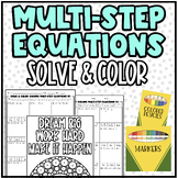 Solving Multi-Step Equations | Solve & Color | Class Activ