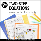 Solving Two-Step Equations: Solve and Color