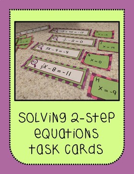 Preview of Solving Two-Step Equations Task Cards